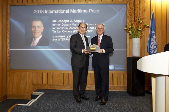 International Maritime Prize for 2018 presented to Mr. Joseph J. Angelo