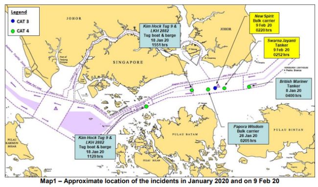 Incidents Involving Ships While Underway In The Eastbound Lane Of Singapore Strait