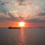 tanker sunset