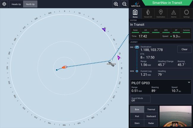 Screenshot of the smart navigation system’s development platform co-created with the Tug Masters