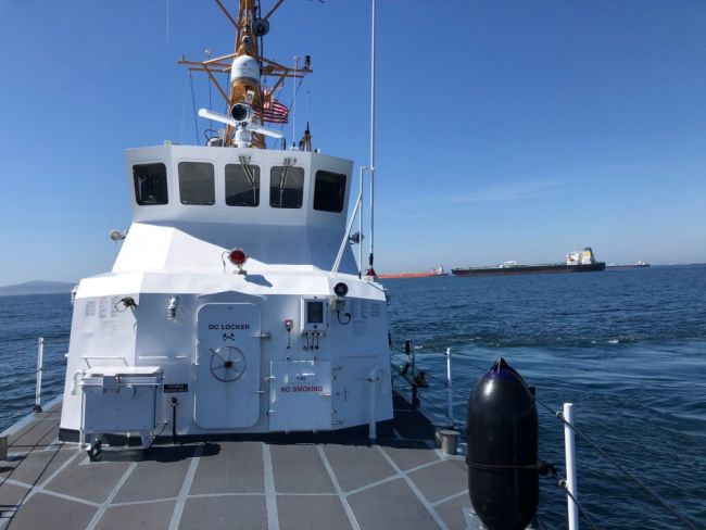 Large Number Of Tanker Vessels Wait At Anchor Off The Coast Of Southern California