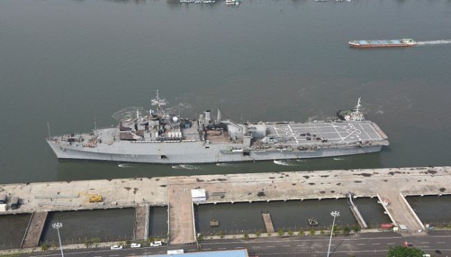 Repatriated Indians Arrive Kochi Onboard Indian Naval Warship INS Jalashwa from Maldives