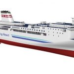 Large high-speed car ferry on which demonstration of the unmanned ship navigation system will be performed