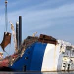 MV Golden Ray Partly Submerged
