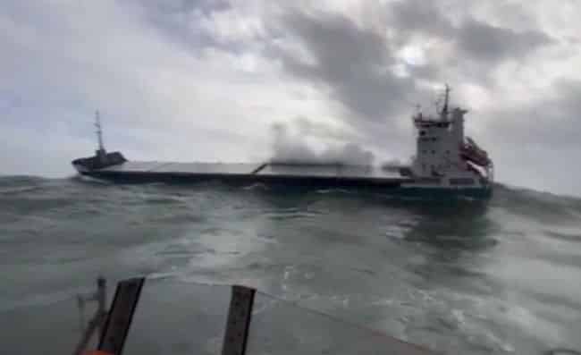 Cargo Ship 'Lily B' Floating Dead In Heavy Seas Rescued
