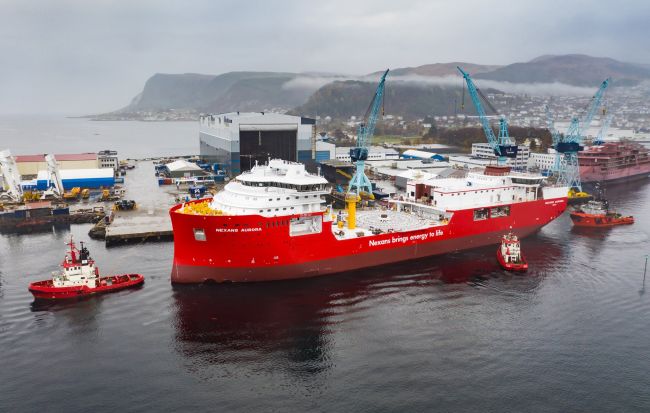 Cable laying vessel Nexans Aurora at Ulstein Verft 