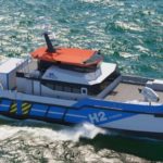Hydrogen powered crew changing vessel