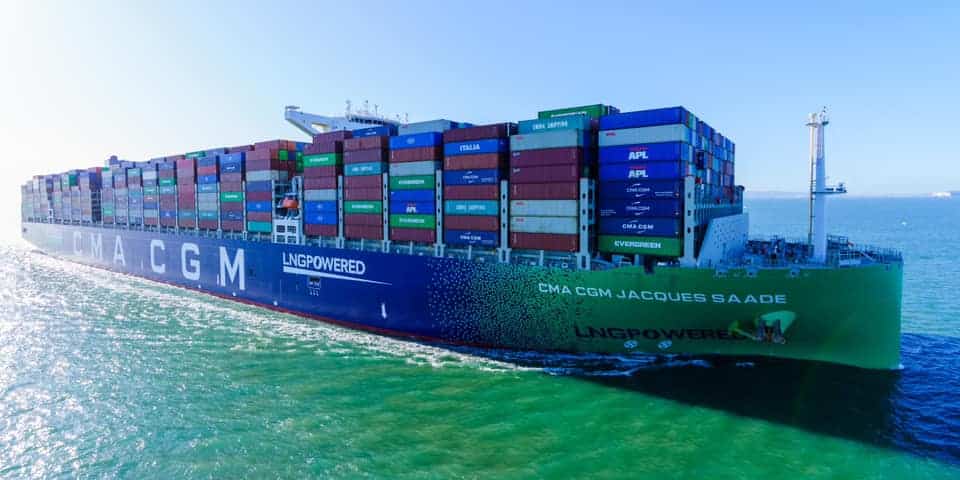 world's largest LNG powered container vessel CMA CGM Jacques Saade