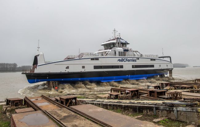 BC Ferries’ fourth Island Class vessel launches at Damen Shipyards Galati in Romania.