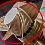 PBCF installed on a propeller (circled in red)