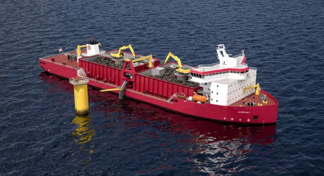Ulstein-designed-GLDD-subsea-rock-installation-vessel- First Jones Act Compliant US offshore wind closeup