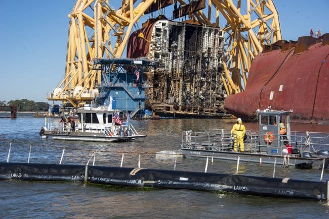 Responders Remove Section Eight Of MV Golden Ray Wreck