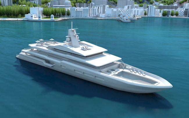 Sustainable superyacht concept illustration