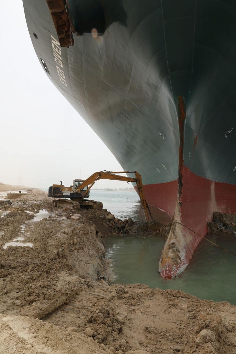 Evergreen Lines Ever Given Grounded In Suez Canal 
