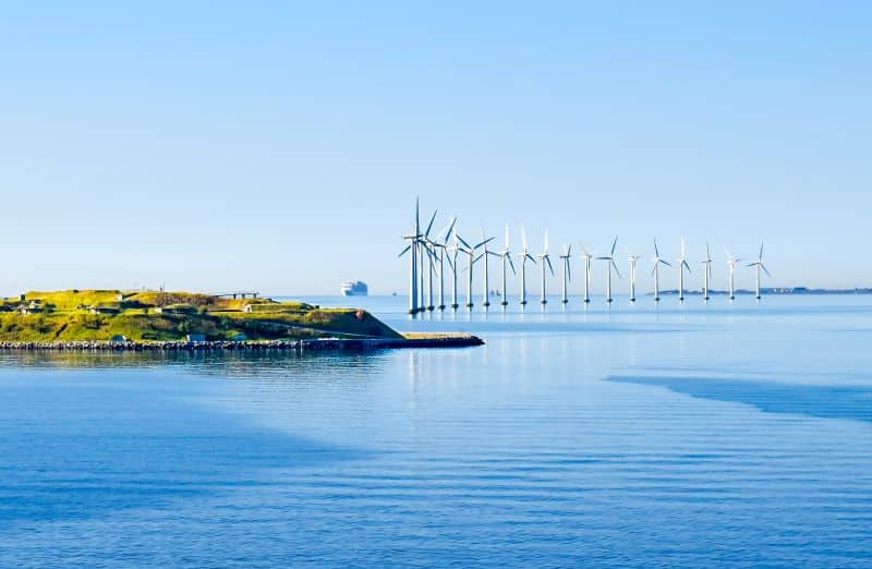 Green offshore wind mills renewable representation image