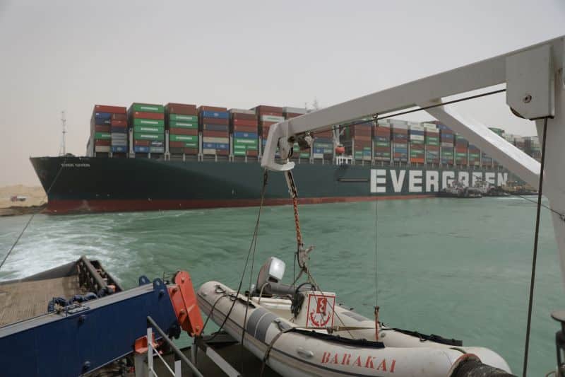 Evergreen Lines Ever Given Grounded In Suez Canal -