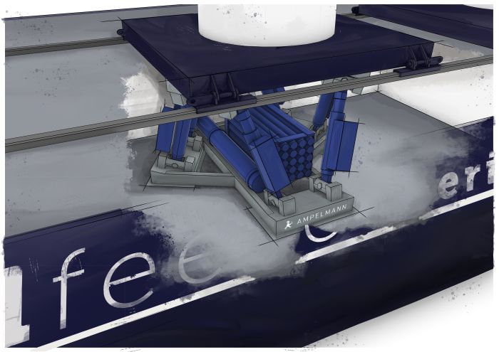Wind feeder vessel close view motion compensator - Ampelmann & C-Job Naval Architects