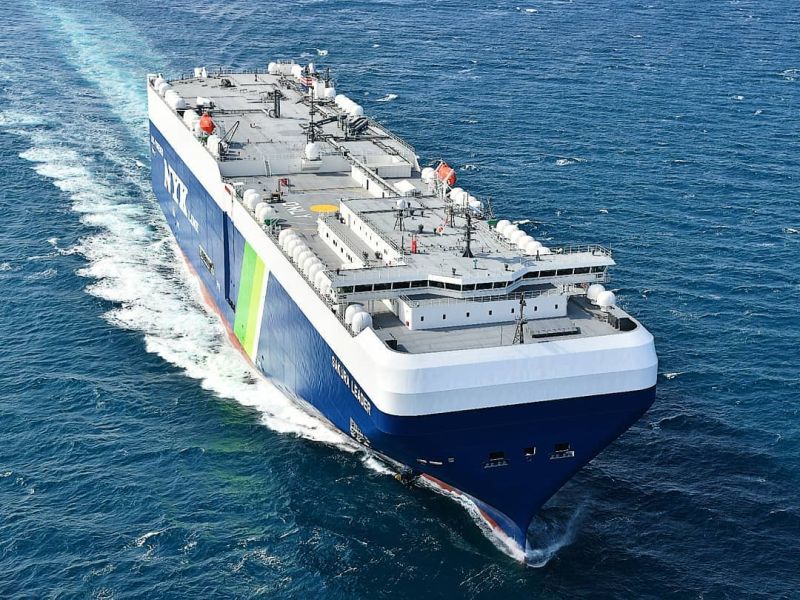 Sakura Leader, which entered the NYK fleet last month, is the first LNG-fueled PCTC to be built in Japan 