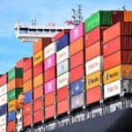 containers on a ship