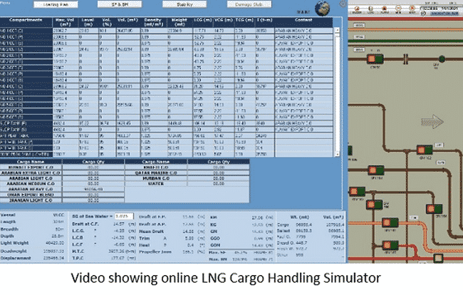 video showing online LNG cargo handling simulator