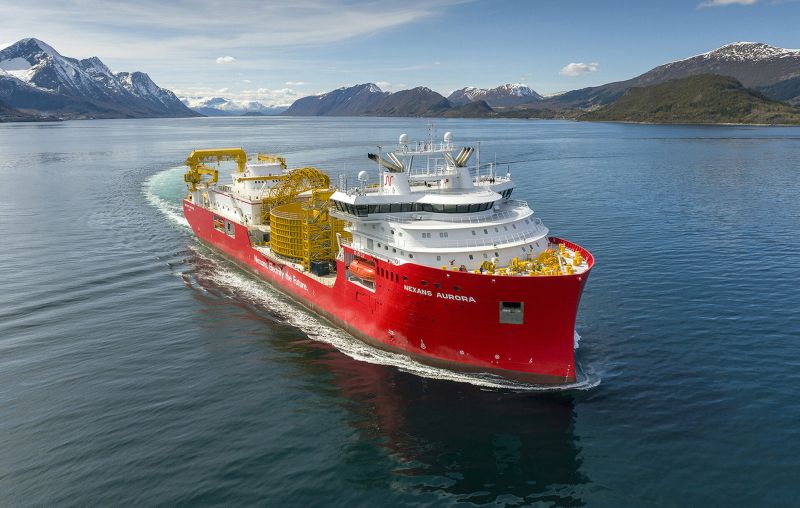 Nexans-Aurora_CR-Nexans_Ulstein_Per-Eide-Studio - Nexans Aurora on sea trial, photo Per Eide Studio