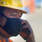 emotional seafarer talking on phone