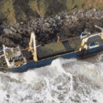 MV Alta washed up on shore of Ballycotton
