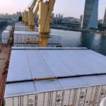 Containers safely loaded onboard dry bulk carrier vessel