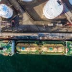 Aerial View of Oil Refinery and Fuel Storage Tanks