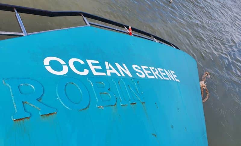 ship capsized - ocean serene