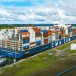 CMA CGM Ship passing panama canal