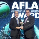 Consul General Ong Siew Gay representing MPA receiving the award at AFLAS 2021.