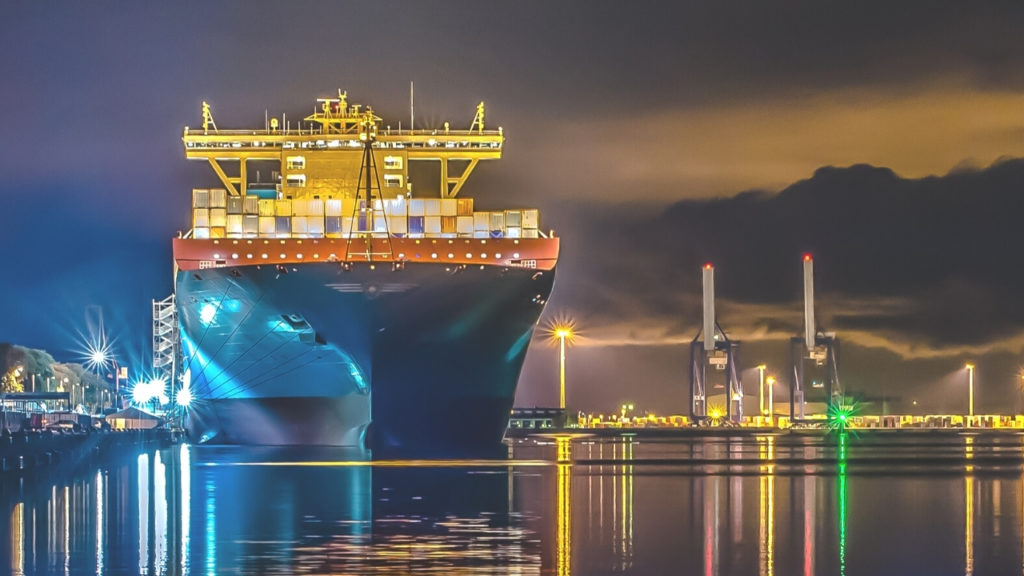 Maersk vessel docked