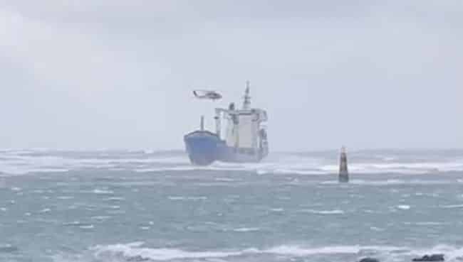 Panamanian Freighter Runs Aground, Crew Members Abandon Cargo Ship 