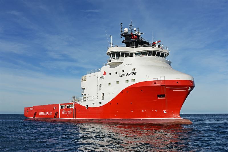 The PSV ‘Siem Pride’ currently operates with Wärtsilä 34DF engines, but will be upgraded to incorporate the Wärtsilä HY hybrid solution. © Siem Offshore Rederi