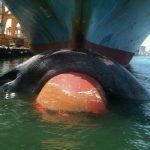 whale on ship's bow