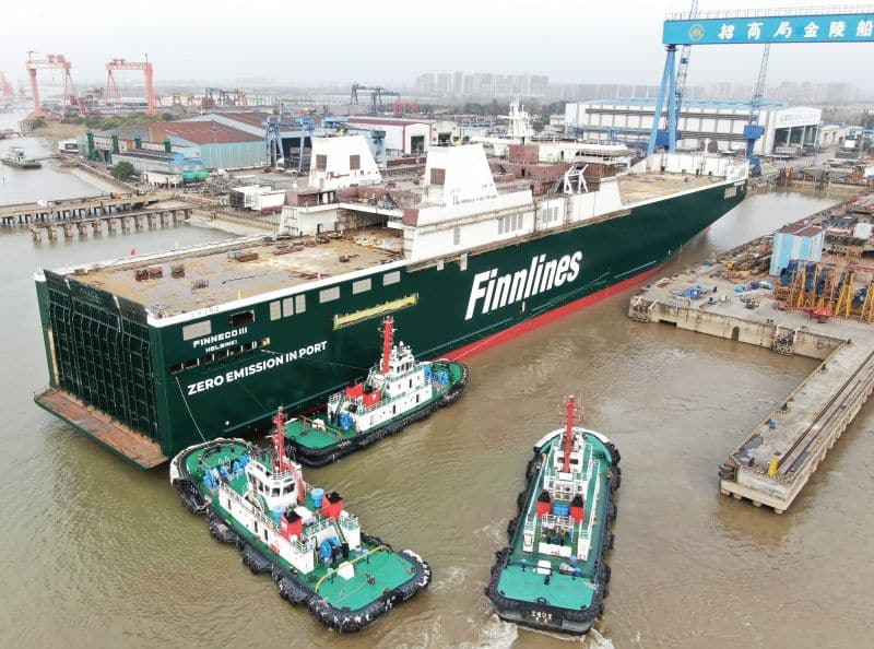 Finneco III, the third hybrid ro-ro vessel in a series, was launched in China on 22 November 2021. 