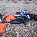 clothes of migrants swept ashore