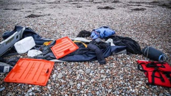 clothes of migrants swept ashore