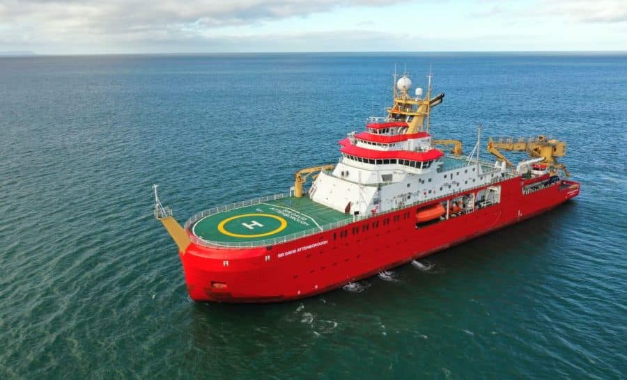 RRS Sir David Attenborough off the coast of Portrush, Northern Ireland