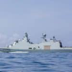 Stock Photo of the frigate Esbern Snare in the Gulf of Guinea