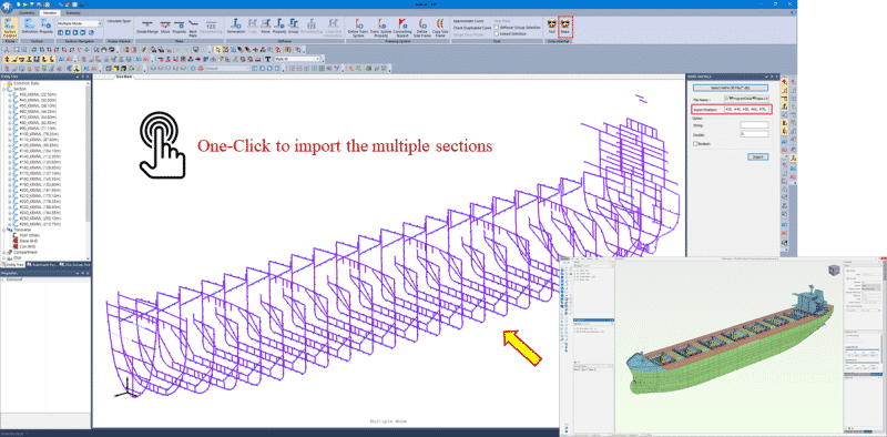 SeaTrust-HullScan imports data of the ship’s multiple sections from NAPA Steel with one click