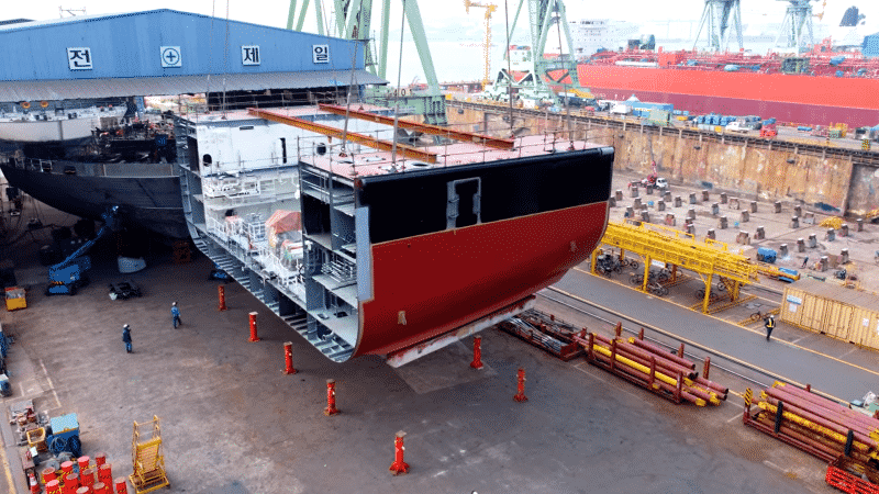 Manxman keel-laying ceremony - Hyundai Mipo Dockyard - 24th December 2021