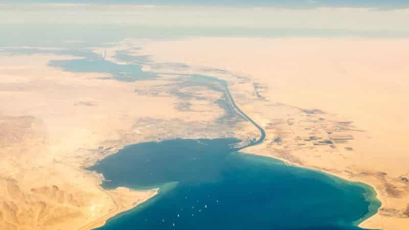 suez canal aerial view