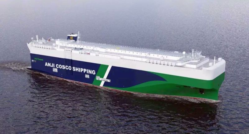world's largest dual-fuel car carrier - anji cosco shipping