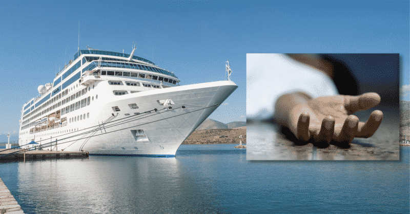 Cruise ship & body's hand