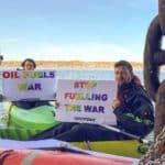 Greenpeace activists Andreas Randoy and Halvard Raavand free use