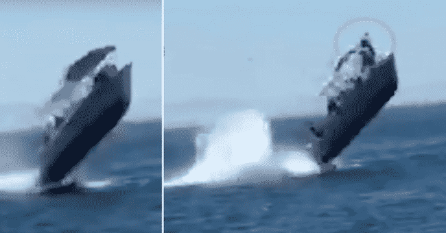 boat thrown in air