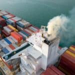 Smoke emitted from ship