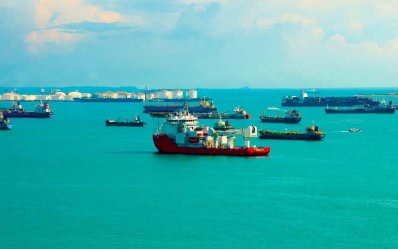 ship in traffic
